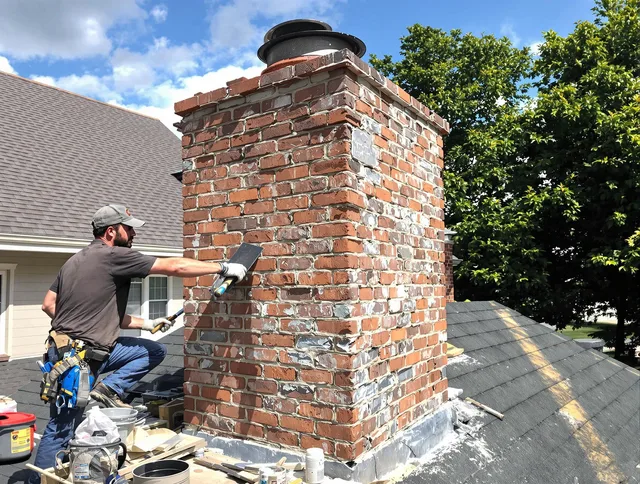 Completed chimney rebuild by Stoneham Chimney Sweep in Stoneham, MA