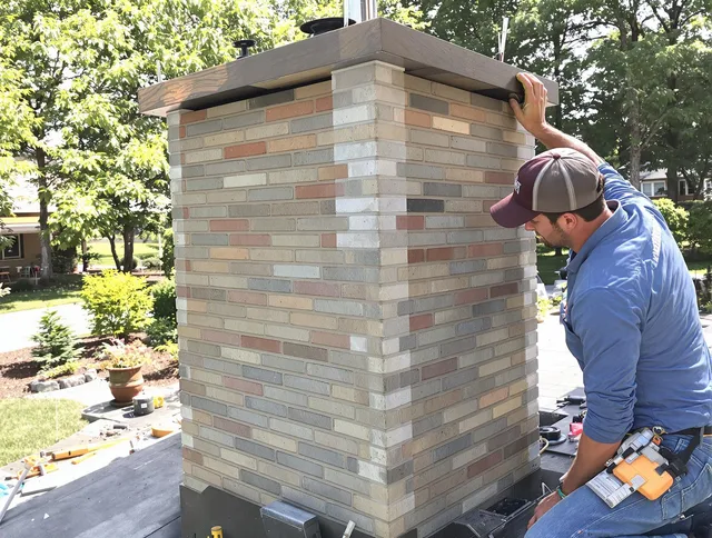 Stoneham Chimney Sweep completing a modern chimney remodel in Stoneham, MA
