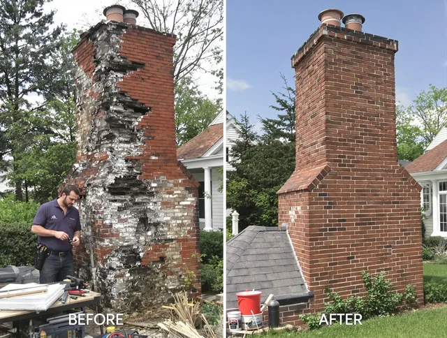 Stoneham Chimney Sweep performing a full chimney restoration in Stoneham, MA