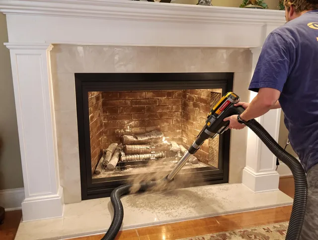 Fireplace cleaning performed by Stoneham Chimney Sweep in Stoneham, MA