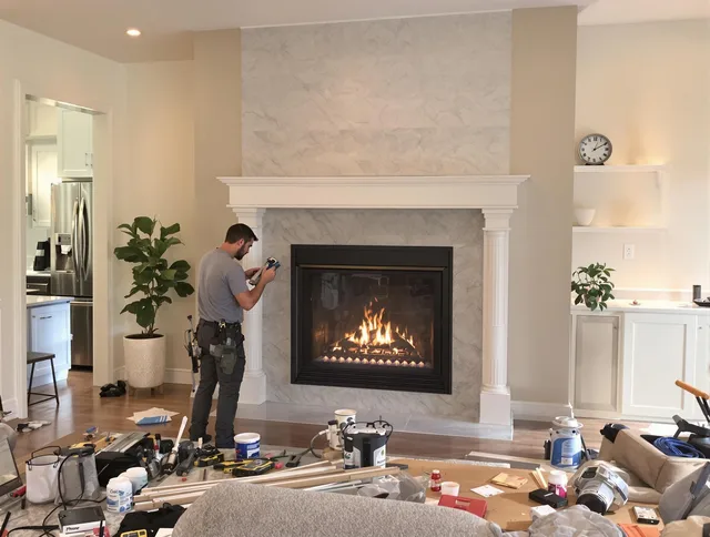 Newly installed fireplace by Stoneham Chimney Sweep in Stoneham, MA