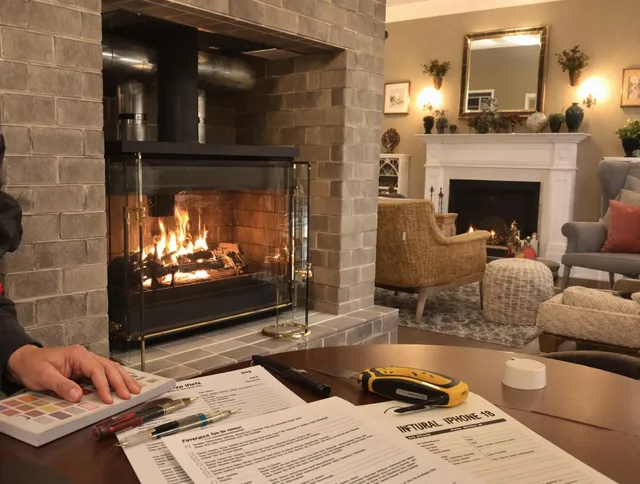 Stoneham Chimney Sweep verifying fireplace safety measures in Stoneham, MA